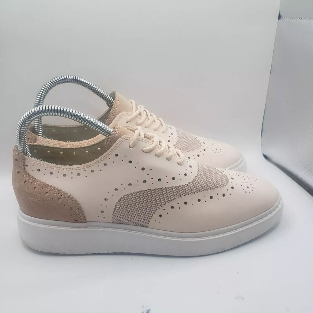 Geox Respira Thymer Lace Up Pale Pink Sneakers  Sz. 8 Great golf shoe option!